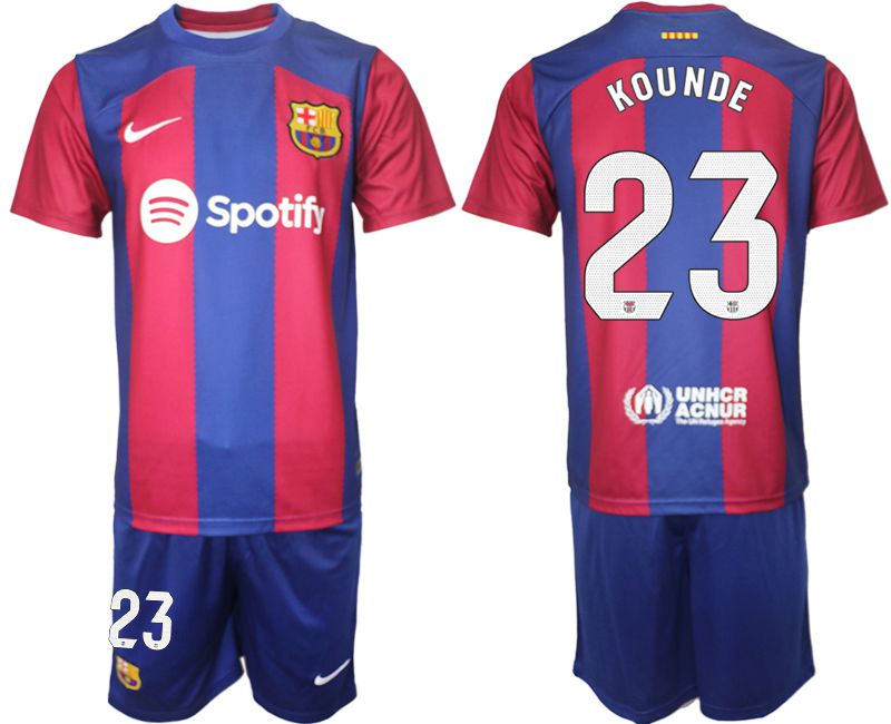 Men 2023-2024 Club Barcelona home red 23 Soccer Jersey